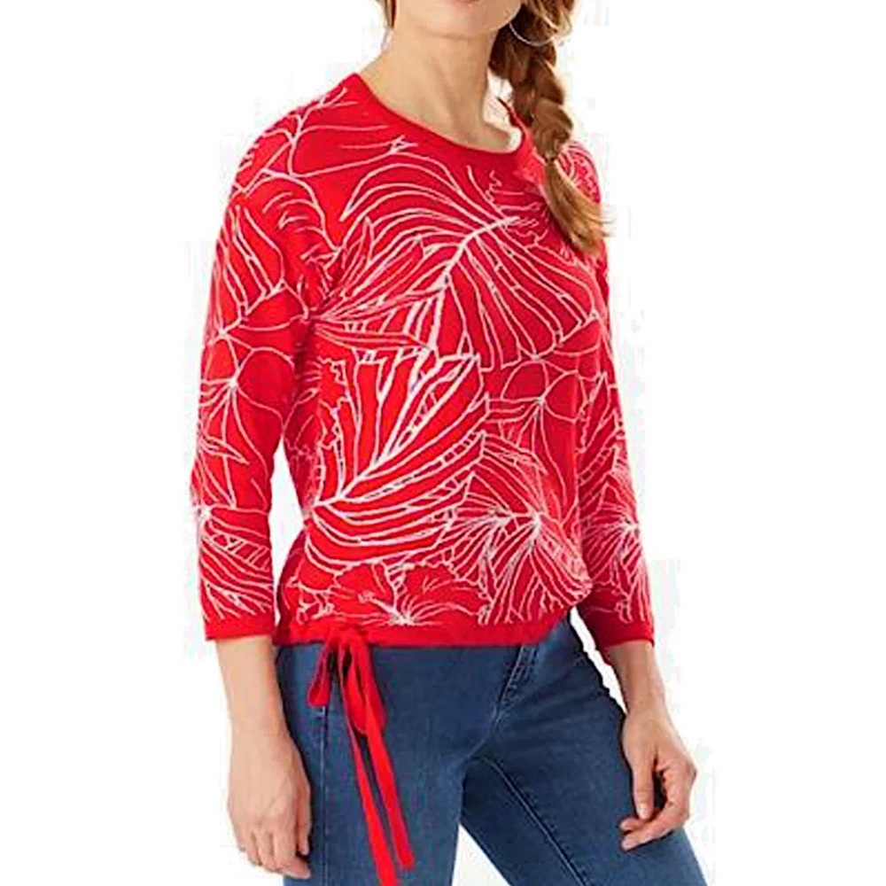 Tommy Bahama Island Bloom Jacquard Tie Sweater